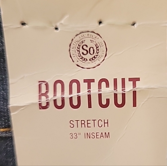 SO Authentic American Heritage Junior's Size 15/31" Low Rise Bootcut Stretch - Picture 6 of 8